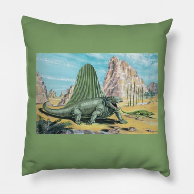 Dimetrodon Pillow by davidroland