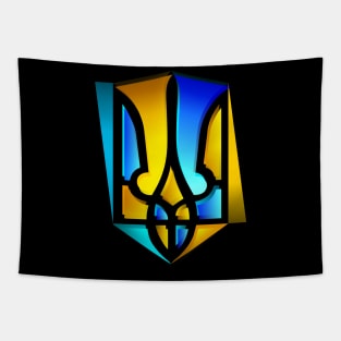 Stained glass Ukrainian trident Tapestry