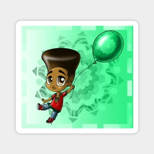 Black Boy and Balloon Magnet