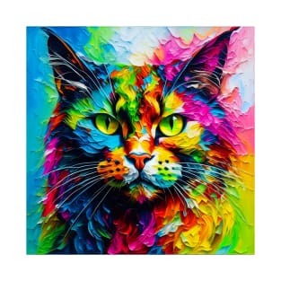 Rainbow cat, acrilic T-Shirt