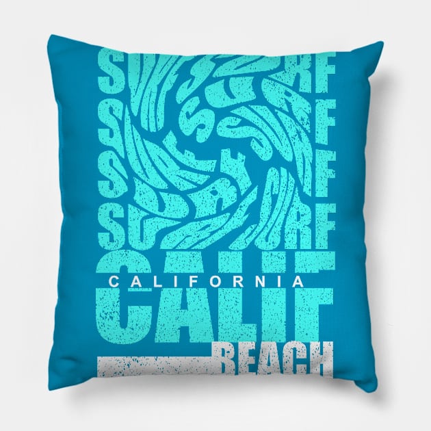 California beach swirl typography Pillow by SSSD