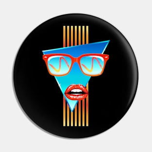 Chrome Wave: Red Lips Pin