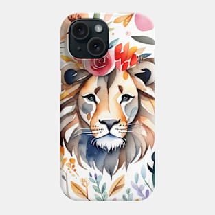 Floral lion gift ideas Phone Case