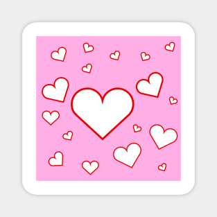 Heart ( pink background ) Magnet