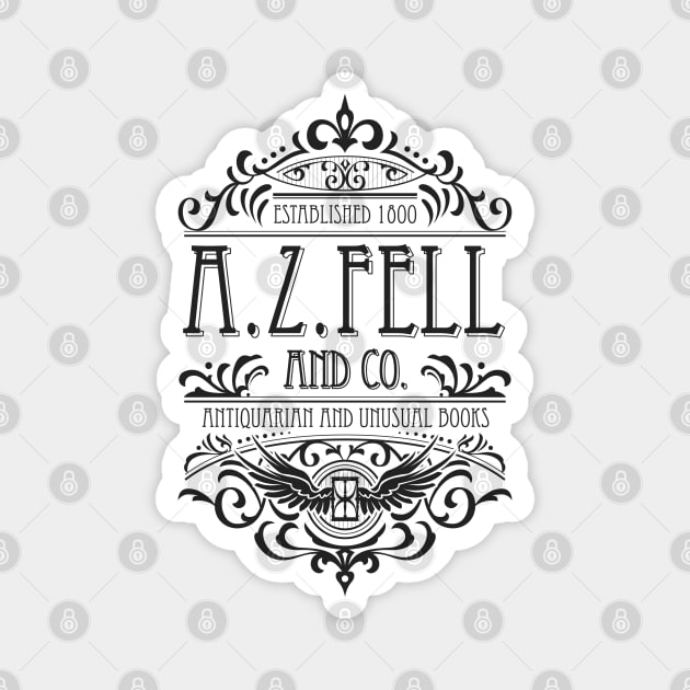 Good Omens: A.Z. Fell Book Shop (dark) Magnet by firlachiel