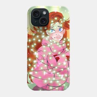 Redhead Caught in Christmas Lights Phone Case