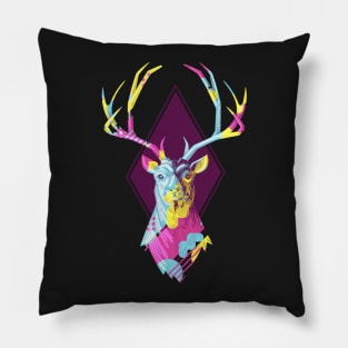 Head of a deer with horns Pillow