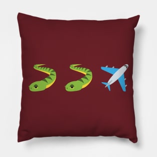 Snakes on a Plane Emoji Graphic Pillow