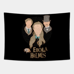 Enola Holmes Characters Minimalist Portraits Circle Design Tapestry