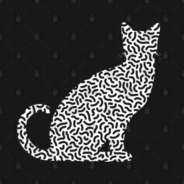 Black and White Squiggle Cat Lover by DesignsbyZazz