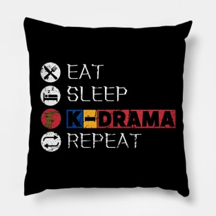 Eat Sleep K-Drama Repeat Pillow