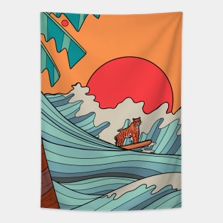 Tiger surfer Tapestry