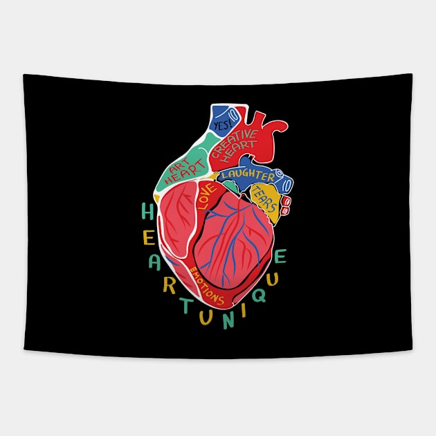 Heart Unique Tapestry by Marina BH