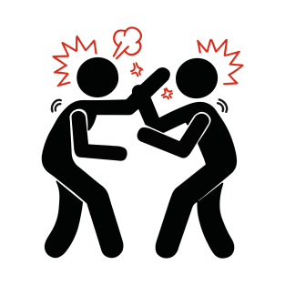 Two silhouette people fight duel vector illustration T-Shirt