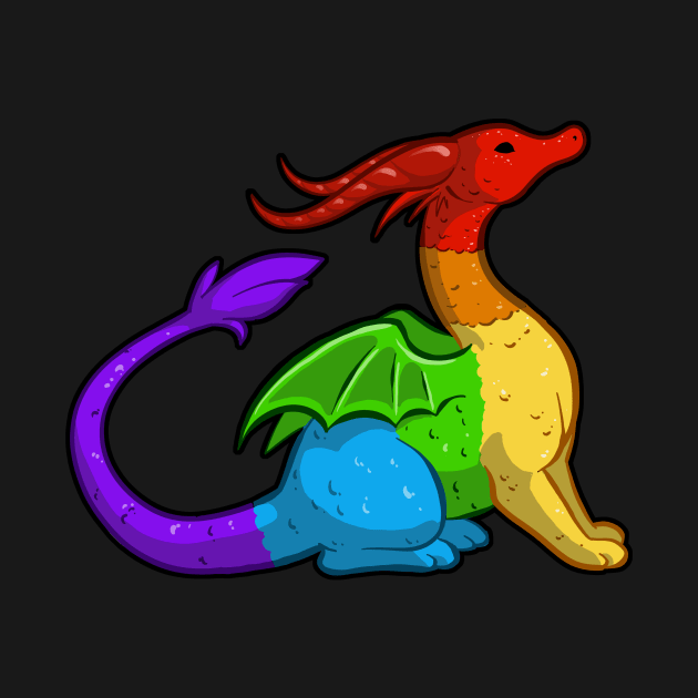 Rainbow Pride Dragon by Khalico