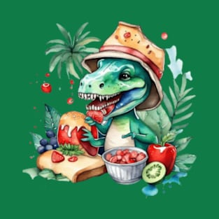 Cute dinosaur gift ideas, dinosaur eating candies fruits , dino eating food gift ideas,trex eating T-Shirt