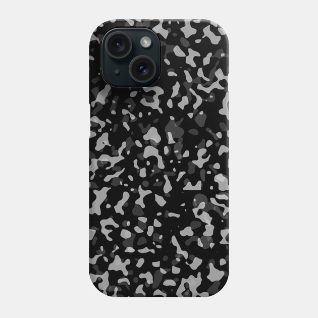 Trendy Black Gray Camouflage Camo abstract Pattern Phone Case by galaxieartshop