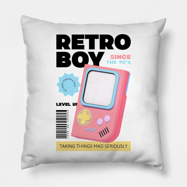 Retro Gamer 90's Kid Pillow by Tip Top Tee's