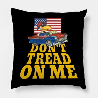 red white blue eagle classic car with Don't Tread on Me Pillow