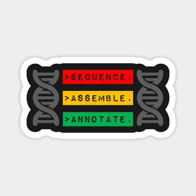 Bioinformatics Genome Sequence Assemble Annotate Traffic Light Labels Magnet by MoPaws