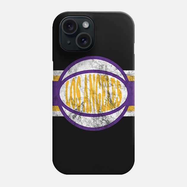 Los Angeles Basketball retro and distressed ball and stripe Phone Case by MulletHappens