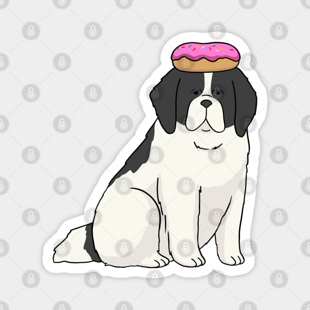 newfoundland dog with donut hat Magnet by ballooonfish