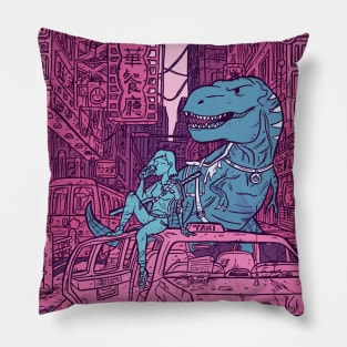 Cobalt Girl & Dimsum Dinosaur Pillow