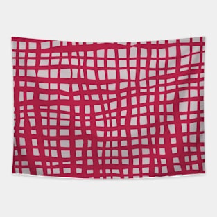 Retro grid pattern - viva magenta Tapestry