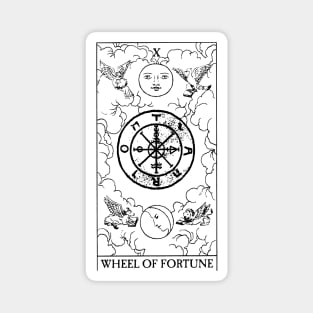 Wheel of Fortune - Black and White Tarot Card Magnet