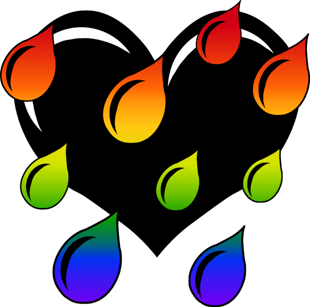 Rainbow Weeping Heart Kids T-Shirt by RawSunArt