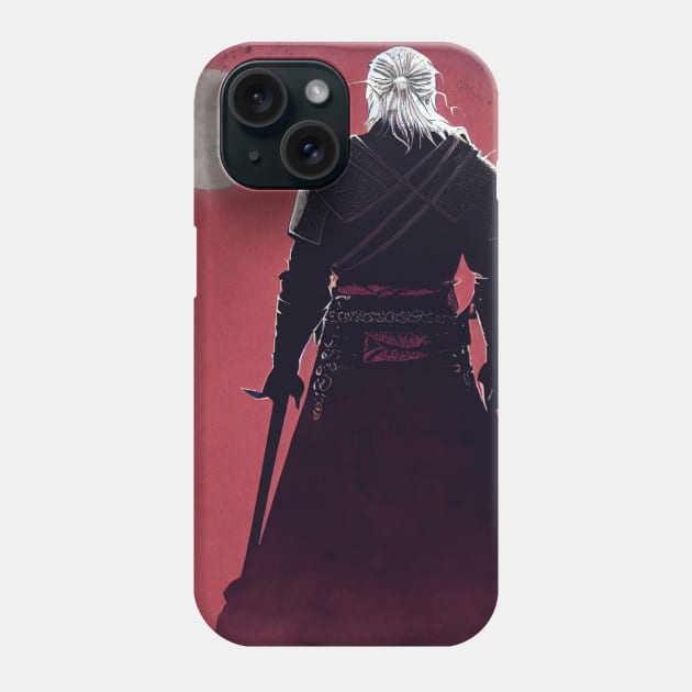 White Wolf Howling at the Moon - Red - Fantasy Witcher Phone Case by Fenay-Designs