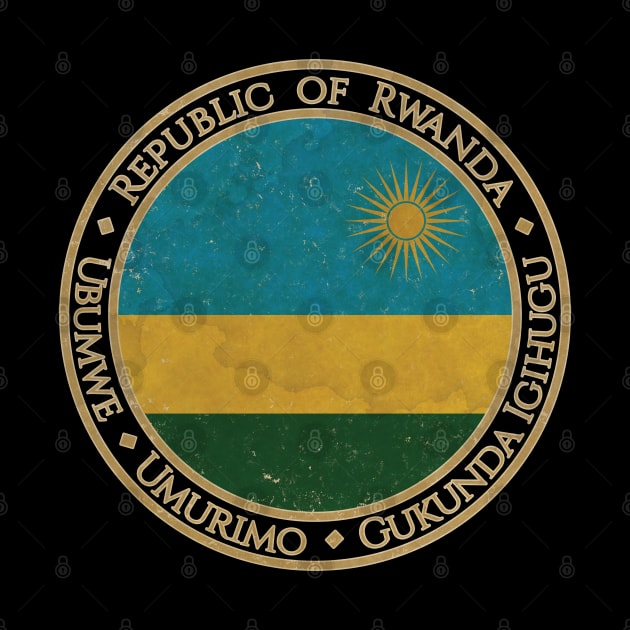 Vintage Republic of Rwanda Africa African Flag by DragonXX