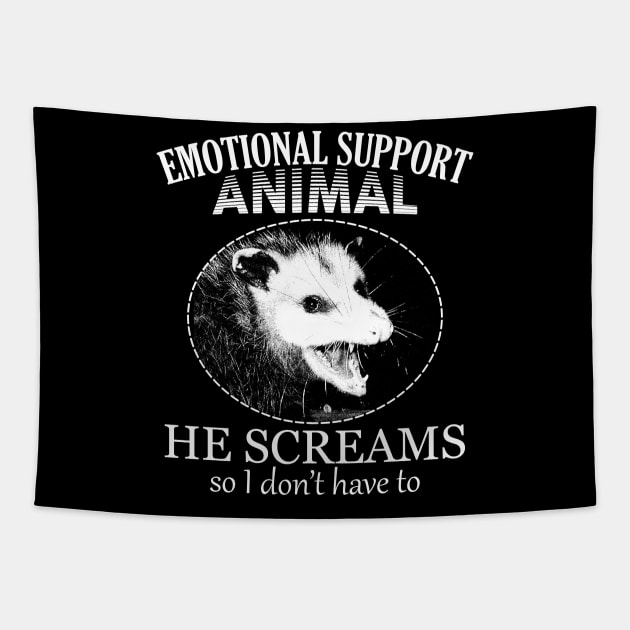 Emotional Support Animal Opossum Tapestry by giovanniiiii