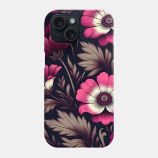 Magenta Floral Illustration Phone Case