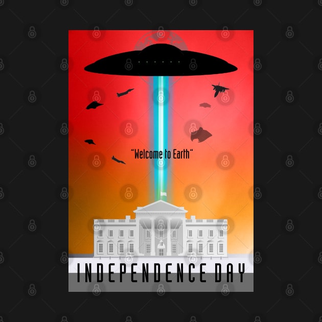 Independence day minimal poster art by retromegahero