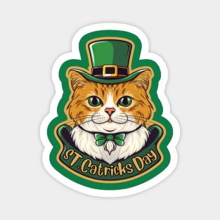 St Catricks Day Cat Pun Funny St Patricks Day Magnet