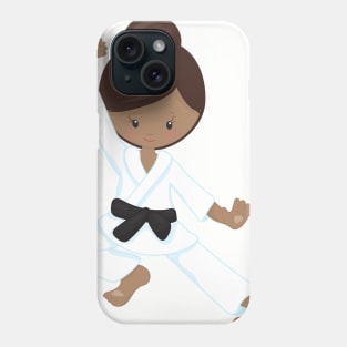 African American Girl, Black Belt, Karate Girl Phone Case