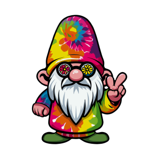 Peaceful Vibe with a Playful Retro Hippie Tie Dye Gnome T-Shirt