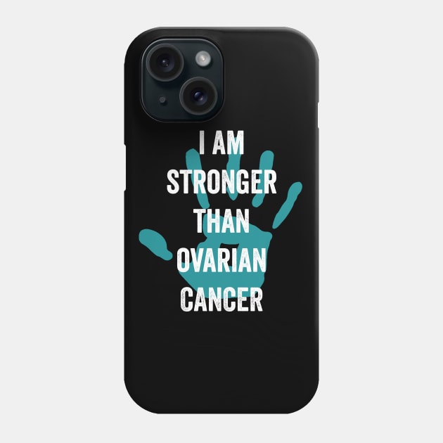 ovarian cancer fighter - teal ribbon awareness month - ovarian cancer awareness Phone Case by Merchpasha1