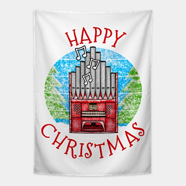 Christmas Organ Church Organist Musician Xmas 2022 Tapestry by doodlerob