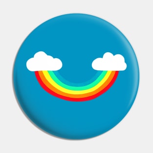 funny Rainbow cloud in the smile Pin