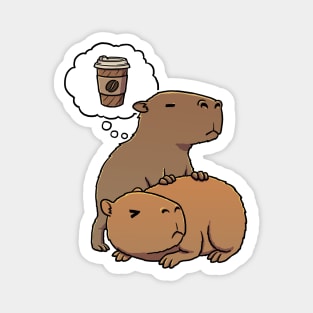 Capybara thirsty for Coffee take away Magnet