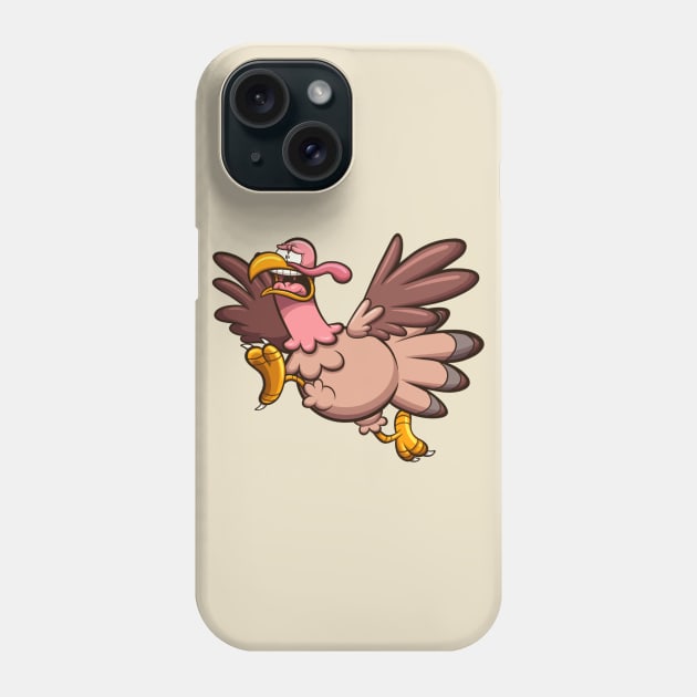 Scared Running Turkey Phone Case by TheMaskedTooner