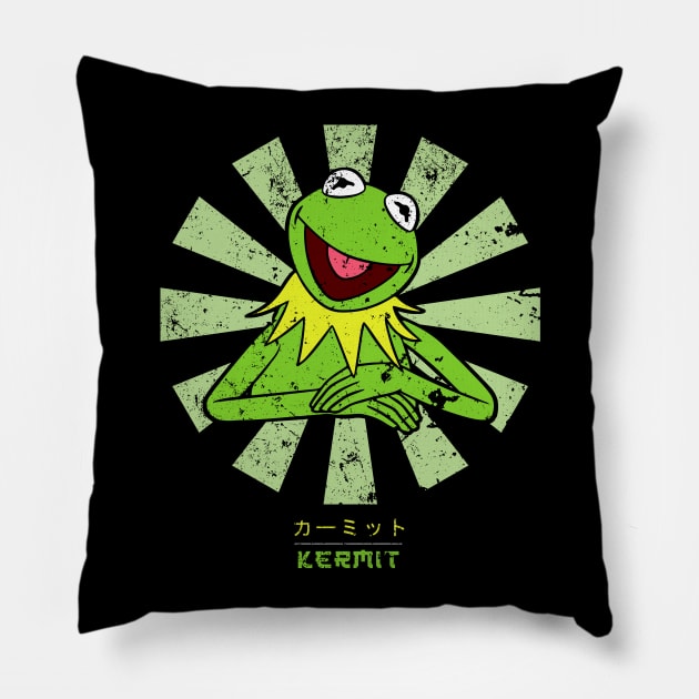 Kermit The Frog Retro Japanese Pillow by Nova5