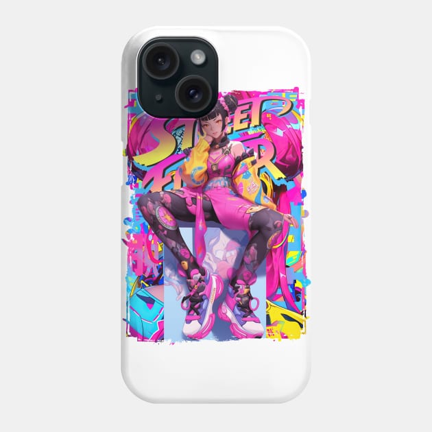 JURI HAN STREET GIRL - STREET FIGHTER | Anime Graffiti Style Video Game Design Graphic | PROUD OTAKU Phone Case by PROUD OTAKU