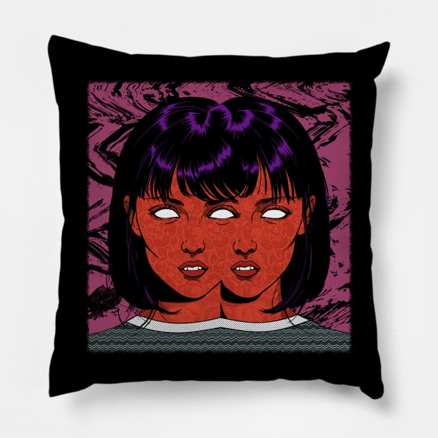 Eyes Beyond-Retro Comic Horror Pillow by SunGraphicsLab