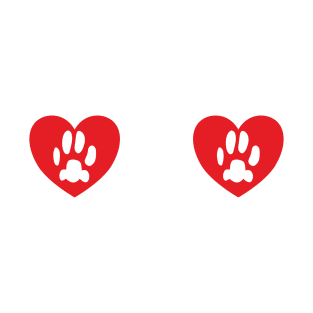 Cat Paw Print Heart T-Shirt