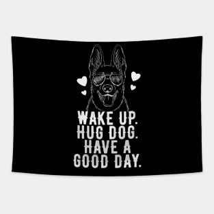 wake up hug dog Tapestry