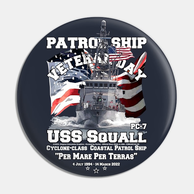 USS Squall PC-7 Navy Patrol Ship veterans Pin by comancha