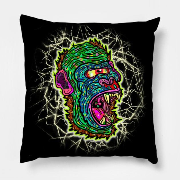 Nuclear War Ape Pillow by StinkHouse